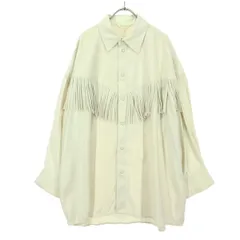 MOUSSY マウジー フリンジ 長袖 フリンジ シャツ F ホワイト レディース 古着