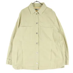 ZARA ザラ コットン 長袖 デニムジャケット L ホワイト系 レディース 古着