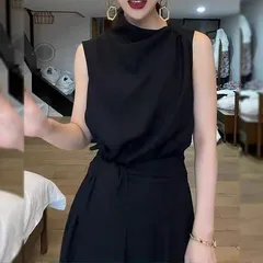 パーティードレス ワンピース ノースリーブ ロングワンピース Aライン ブラック 結婚式 二次会 フォーマル ドレス レディース 韓国ファッション 上品 きれいめ おしゃれ オシャレ 可愛い 人気 美品 早い者勝ち 即決可能 送料込み　SA-573