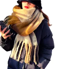 【REG8】マフラー レディース 厚手 チェック柄 ストール 大判 秋 冬 肩掛け 巻き物 防寒 暖かい 羽織り (ブラウン) [ブラウン]