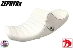 ゼファーχ 白皮 らくだシート/ホワイト1996-2009カイ 白G1-G8旧車ZR400C WHITE ラクダこぶ へっぽこ社長 タックロールシート