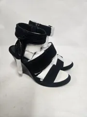 新品) COACH ブラック ウエッジヒール サンダル ストラップ 装飾 240