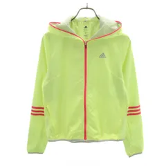 adidas アディダス ウインドブレーカー L ネオンイエロー 裏メッシュ レディース 古着