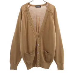YVES SAINT LAURENT イヴサンローラン 90s オールド 長袖 Vネック ニットカーディガン M ブラウン レディース 古着