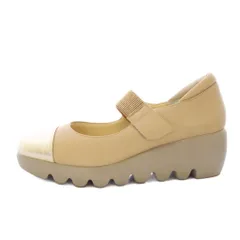 ヒルズ アヴェニュー Hills Avenue ワイドゴムストラップパンプス 厚底 シューズ 24cm ベージュ ゴールド 5802 /TK