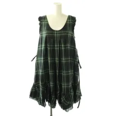 バーバリーブルーレーベル BURBERRY BLUE LABEL チェック ノースリーブ ワンピース ひざ丈 38 グリーン ブラック /DF ■OS