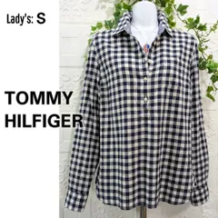 S■未使用■コットン ネルシャツ■TOMMY HILFIGER トミーヒルフィガー■プルオーバーシャツ■綿 チェック・ネイビー系