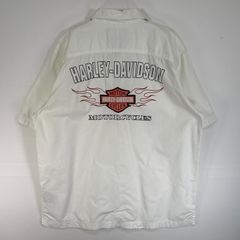 Harley Davidson ベストシャツ 刺繍ロゴ 白色 L 1258 - メルカリ