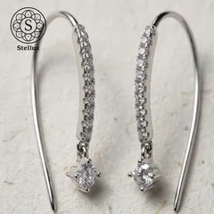 【横顔、美しく整う。】モアサナイト/フックピアス/S925刻印/18Kホワイトゴールド/金属アレルギー対応/VVS1・Dカラー/レディース/シンプル/上品/高見え/ギフト・プレゼントにも◎/トラベルジュエリー