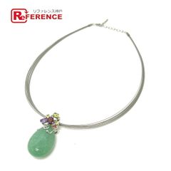 美品 AnAT アナット 天然石とビジュー Y字アシンメトリーロング 