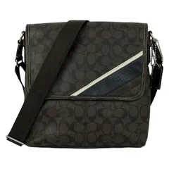 COACH(コーチ) ショルダーバッグ ヘリテージ マップバッグ 70333 ダークブラウン×黒×白 レザー