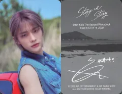 【中古】コレクションカード(男性) Stray Kids/Hyunjin(ヒョンジン)/裏面グレー・印刷サイン・メッセージ入り/PHOTO BOOK「Stray Kids ‘Stay in STAY’ in JEJU」封入フォトカード