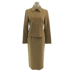 セオリー theory セットアップ 上下セット ジャケット ステンカラー スカート ロング丈 タイト 日本製 ベージュ 4