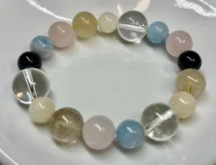 希望の石ヘリオドール恋愛アクアマリン金運ルチルクォーツのブレスレット16cm新品