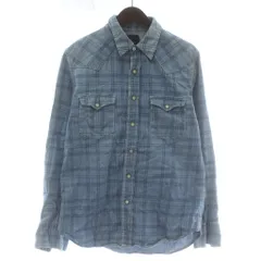 ロンハーマン ヴィンテージ  R.H.vintage デニムシャツ 長袖 チェック柄 L 青 ブルー /XZ ■GY57