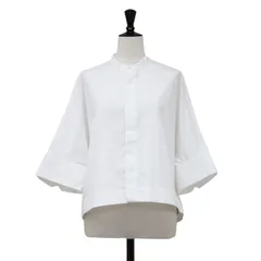 MACPHEE マカフィー シャツ ホワイト 白 サイズ:36(9号) | 23春夏 コットンブロード バンドカラー クロップドシャツ / ブラウス | 5分袖 ワイド 比翼ボタン | 日本製 | トップス 【レディース】【中古】のサムネイル
