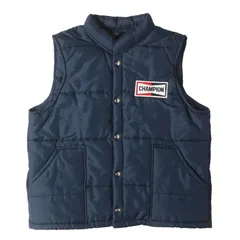 U.S.VINTAGE | 人気モデル | 70s 中綿 レーシング ベスト | CHAMPION SPARK PLUGS チャンピオン スパーク プラグ | ネイビー 紺 サイズ:L | 70年代 ヴィンテージ 古着 | アウター【メンズ】【中古】