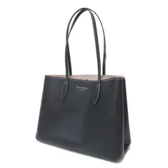kate spade new york ケイトスペード ニューヨーク バッグ ブラック 黒 | オールデイ ラージ トート レザー / ショルダーバッグ | ポーチ付き ステッチ メタルロゴ フロントフック | ブランド【レディース】【中古】