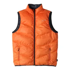 STUSSY ステューシー ベスト オレンジ ネイビー サイズ:L | 00s ナイロン リバーシブル ダウンベスト | アウター ジャケット 上着【メンズ】【中古】