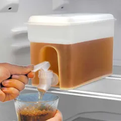 【残量が確認しやすい】ハック(HAC) 冷蔵庫に入れてらくらく注げる ドリンクサーバー 3L 蛇口付き HAC5149 ホワイト(26y2m)(900839814)