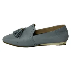 DIANA(ダイアナ) フラットシューズ 23 1/2 レディース - ライトブルー フリンジ レザー