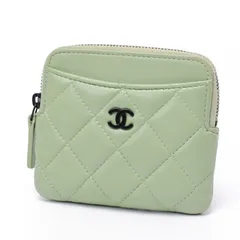 シャネル / CHANEL　マトラッセ コイン カードケース / フラグメントケース　AP2061　ラムスキン　グリーン系/ブラック金具 【中古】
