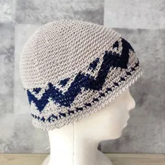 クロシェハット　ビーニー　手編み　コットン　バケットハット　クロシェ帽子　ニット帽　　かぎ針編み　クラッシャーハット