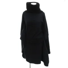 ディーゼル DIESEL STYLELAB ワンピース ニット切替 ウール S 紺 ネイビー タートルネック 長袖 ひざ丈 /FF ■GY62