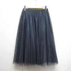 アプワイザーリッシェ Apuweiser-riche 美品 チュール スカート 1 ネイビー ウエストゴム 裏地付き