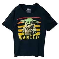 M キャラクター スターウォーズ ヨーダ キャラT 映画  ブラック 黒 Tシャツ レディース ユニセックス メンズ 古着 半袖 CHM