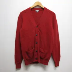 ユニクロ UNIQLO プレミアムラム Vネック ニット カーディガン M 赤 レッド