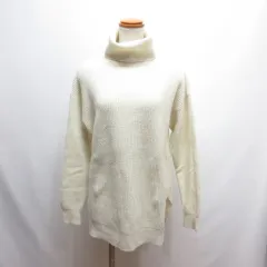 ユニクロ UNIQLO 美品 オーバーサイズ タートルネック チュニック ニット S オフホワイト セーター