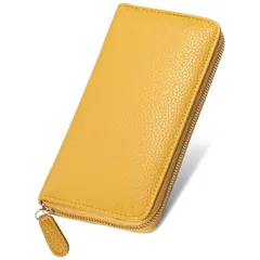 【新品】 [ムラ] 長財布 イタリアンレザー シュリンクレザー レディース 本革 スキミング防止 財布 (イエロー) 1