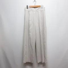 グリーンレーベルリラクシング ユナイテッドアローズ green label relaxing センタープレス ワイド パンツ 38 アイボリー ウール混 スラックス サイドファスナー 裏地付き