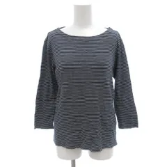 ラルフローレン RALPH LAUREN Tシャツ カットソー L 長袖 ボーダー 総柄 紺 ダークネイビー 白 ホワイト /AE ■GY06