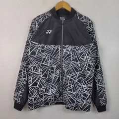 00s YONEX ヨネックス ウインドブレーカー 総柄 バックプリント ブラック Lサイズ メンズ 古着 スポーツMIX テック系