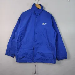 90s Reebok リーボック ナイロンジャケット ロゴ刺繍 ブルー Lサイズ メンズ 古着 スポーツMIX ストリート