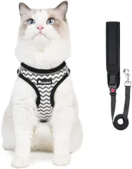 猫用ハーネス XS 通気メッシュ 豪華版 リード付きストライプ 265L214