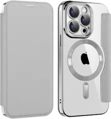 iPhone 16 pro手帳型ケース magsafe グレー 265L183