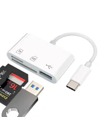 3.0 アダプタOTGケーブル SDカードリーダー(3in1)SD+Microsd+USB Usb-c プラグ マイクロsd TF 変換 かーどりーだー カメラ 写真 転送保存データ移行コネクタApple USB IPhone15 Pro Max Ipad タ