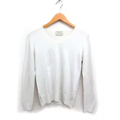 ユナイテッドアローズ UNITED ARROWS Vネック ニット セーター 長袖 ラメ混 オフホワイト 白 /FT12