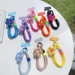 スマホストラップ 多幸感 ショートコード リストストラップ カラフル カードキーホルダー 紛失防止 かわいい 花柄 アニメ