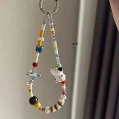 携帯ストラップ ビーズ ハンドメイド カラフル キュート チャーム カメラストラップ 新作