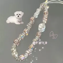 携帯ケース チェーン アクセサリー 水晶 ビーズ DIY ストラップ デジタルカメラ チェーン スマホストラップ 防紛失 ストラップ