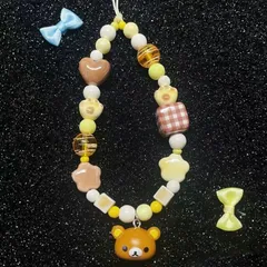 携帯ストラップ クマ チャーム キーホルダー 可愛い ガールズ アクセサリー カメラストラップ 紛失防止のサムネイル
