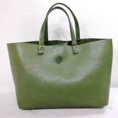 【中古】Folna フォルナ トートバッグ グリーン×レザー 224814のサムネイル