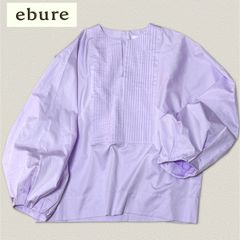 ebure エブール バックジップストライプブラウス グレー 長袖 38 日本 