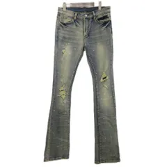 ミニマル mnml スキニー デニム パンツ ジッパーフライ ダメージ加工 ウォッシュブルー 30