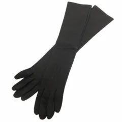 セリーヌ CELINE ヴィンテージ レザーグローブ ロング 手袋 紺 ネイビー 7 ☆AA★