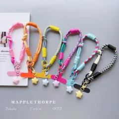 スマホストラップ 多幸感 ショートコード 手首ストラップ カラフル カードキーホルダー 星チャーム かわいい